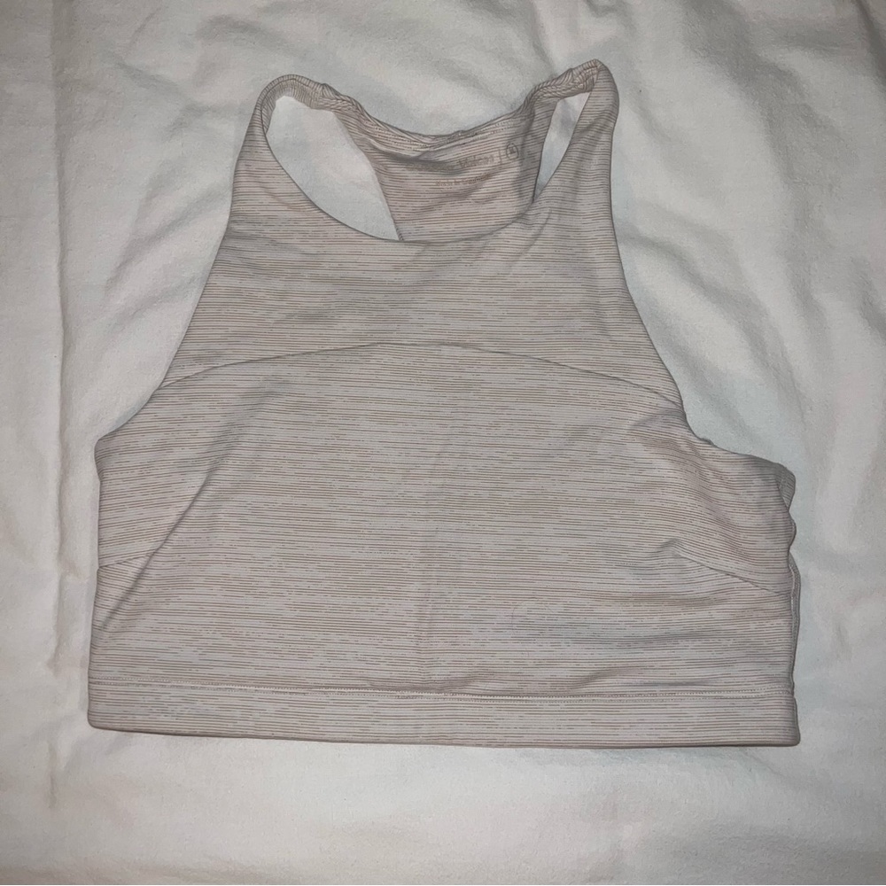 Cream Outdoor Voices Tech Sweat Crop Top - Medium